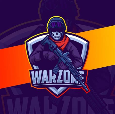 Warzone mascot esport logo illustration | Premium Vector