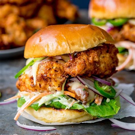 crispy fried chicken burger recipe - setkab.com