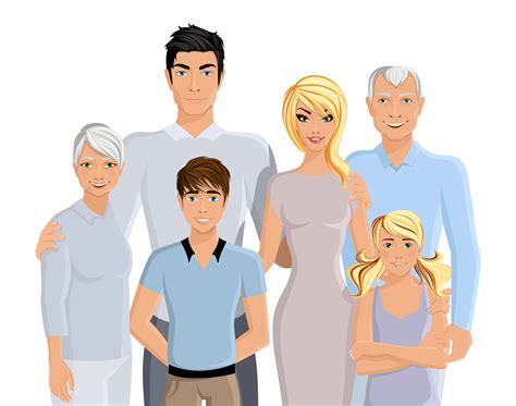 Big family portrait 453774 Vector Art at Vecteezy