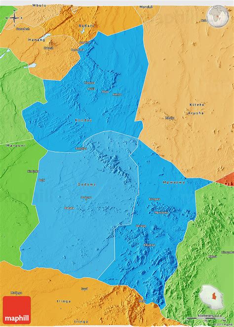 Political Shades 3D Map of Dodoma