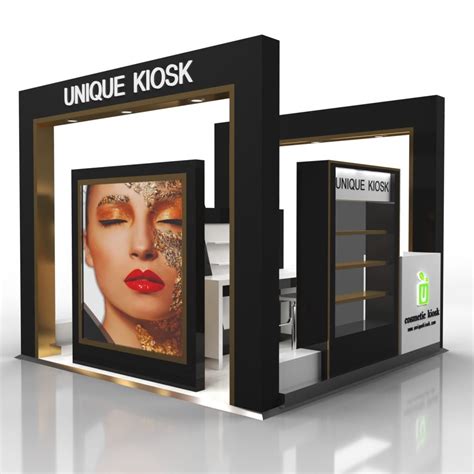 Stainless steel unique cosmetic kiosk for shopping mall