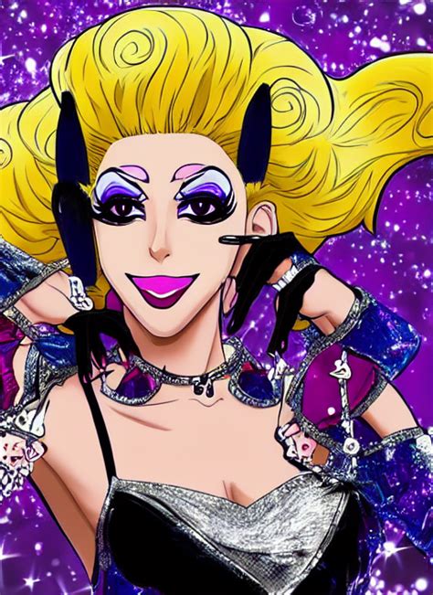 KREA AI - 4k anime artwork of a fabulous drag queen, detaile...