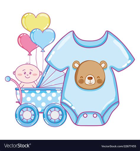 Baby shower cartoon Royalty Free Vector Image - VectorStock