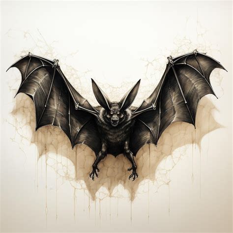 Premium AI Image | Watercolor drawing of a scary bat Halloween element ...