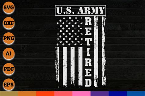 US Army Retired Distressed American Flag SVG - Crella