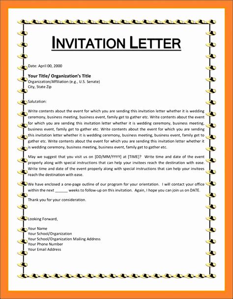 5 formal Invitation Letter Sample for An event - SampleTemplatess - SampleTemplatess