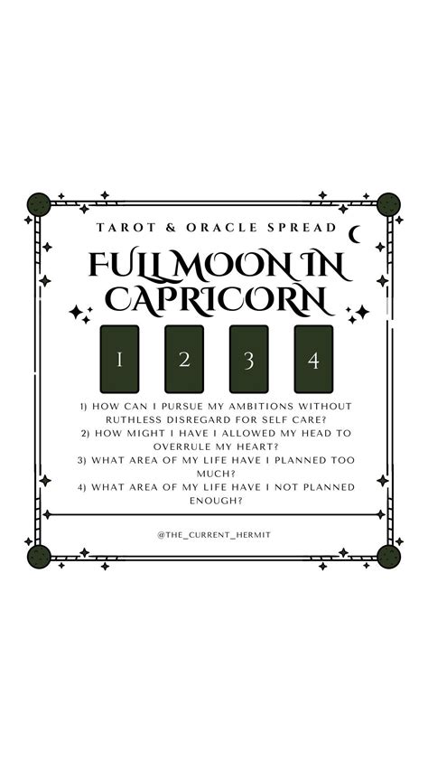 Full Moon in Capricorn Tarot Spread in 2024 | Full moon tarot, Capricorn moon, Tarot spreads