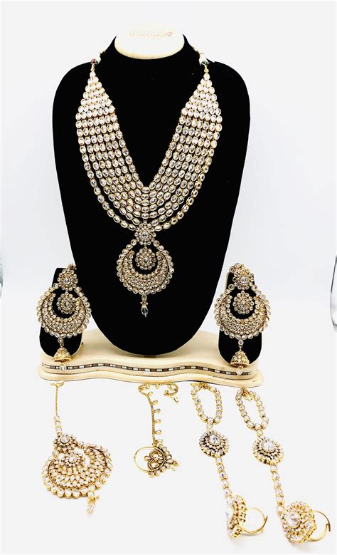 Antique Mehendi Gold Statement Bridal set | Pearlings Designer Collection