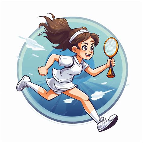 Premium Vector | Anime badminton player in action flat logo