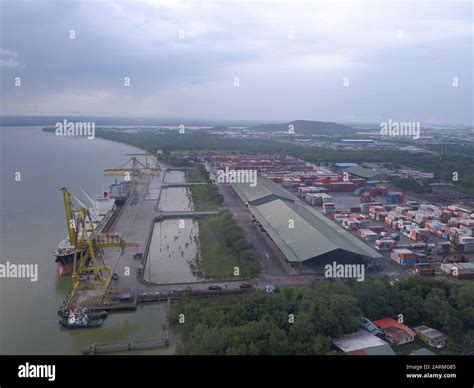 Kuching, Sarawak / Malaysia - November 18 2019: The Senari Port of Sejingkat area where all the ...