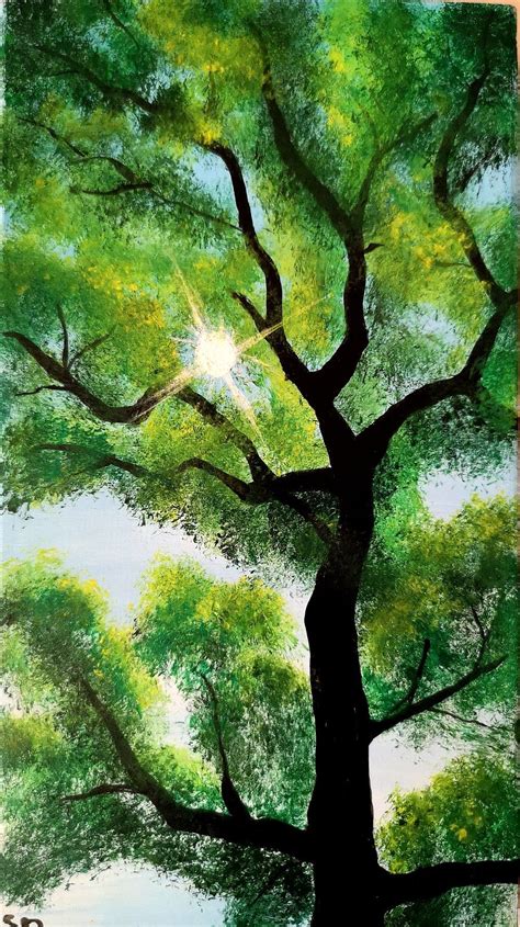 Summer tree SD | Lezioni di pittura acrilica, Tecniche di pittura, Natura