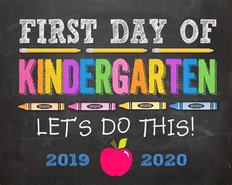 First Day of Kindergarten Sign First Day of Kindergarten Sign - Etsy