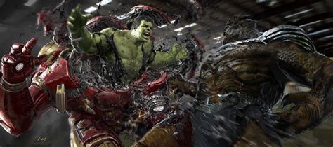 AVENGERS: INFINITY WAR Officially Released Concept Art Shows Hulk Busting Out For A Battle With ...