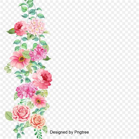 Flower Border White Transparent, Flower Border Vector, Flower Border Clipart, Flower Border ...