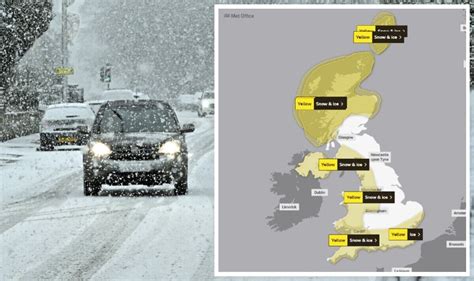 Met Office issues snow and ice warnings as weather maps show UK faces -6C freeze for days | UK ...