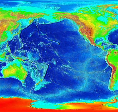 Pacific Ocean Elevation Map - MapSof.net