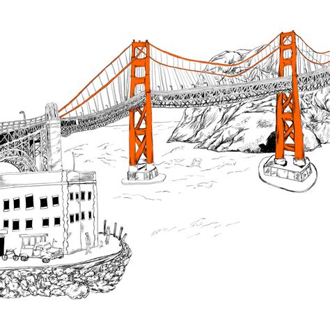 Golden Gate Bridge Pencil Drawing