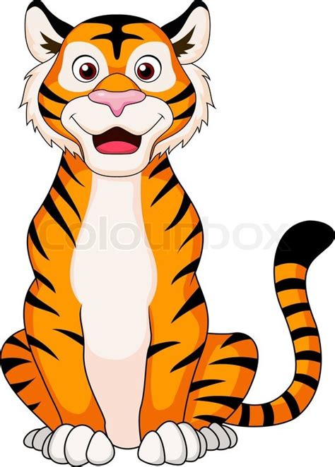 Vector illustration of Cute tiger ... | Stock vector | Colourbox