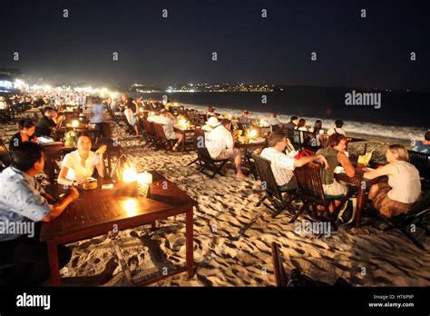 a beach seafood Restaurant near Nusa Dua in the south of the island Bali in indonesia in ...