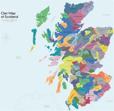 Clan Map of Scotland - Vivid Maps