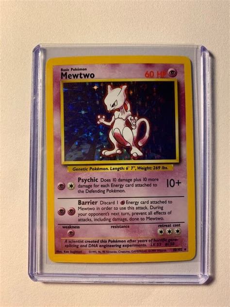 MEWTWO Pokemon Holofoil Base Set Rare Pokemon Card, REAL CARD - Etsy Finland