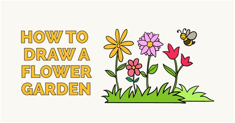 How to Draw a Flower Garden - Really Easy Drawing Tutorial Flower Drawing Tutorials, Drawing ...