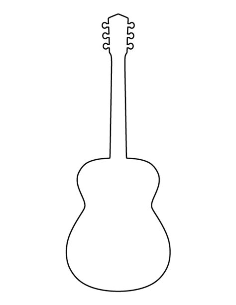 Acoustic guitar pattern. Use the printable outline for crafts, creating stencils, scrapbooking ...