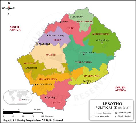 Lesotho District Map HD