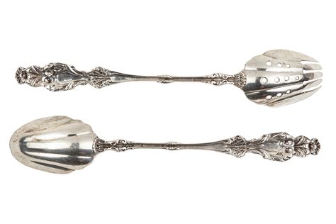 Two Sterling Silver Serving Spoons, 11.66 ozt. | Witherell's Auction House