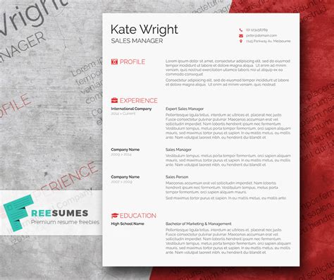 Smart Freebie Word Resume Template - The Minimalist