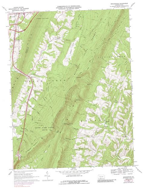 Breezewood topographic map 1:24,000 scale, Pennsylvania