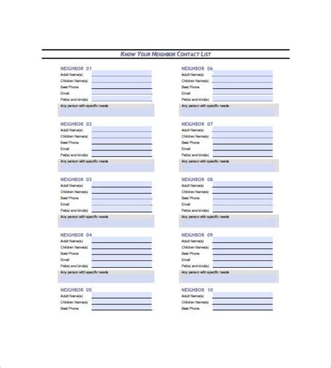 Contact List Templates | 13+ Free Word, Excel & PDF Formats, Samples ...