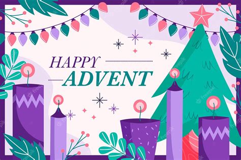 Free Vector | Hand drawn purple candles advent background