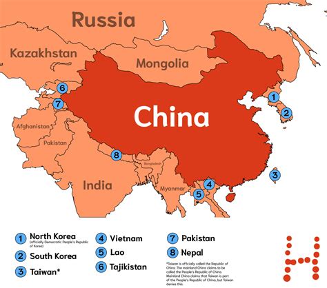 Map Of China And Its Neighbors - United States Map