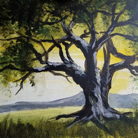 Tree In Summer Acrylic Painting By Janet Lapelusa | absolutearts.com