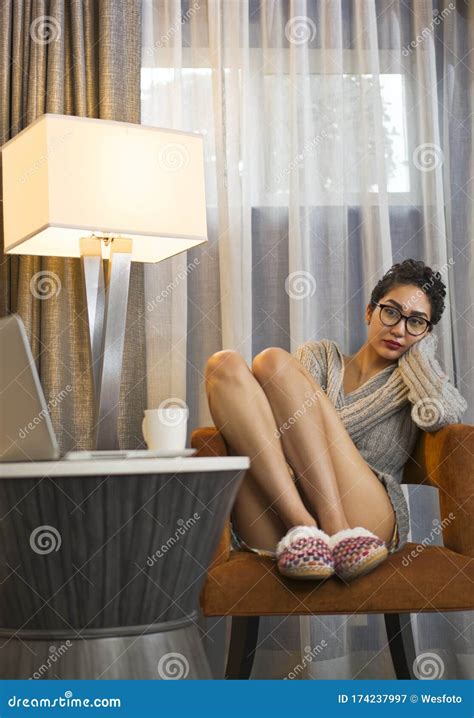 Woman with Laptop and Coffee Stock Image - Image of internet, woman: 174237997