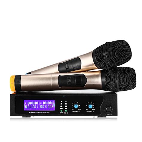 U 102 Wireless Microphone Karaoke Singing Speech Home KTV Microphone Set With 2 Mic 1 Receiver ...