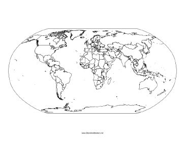 Blackline Map of the World