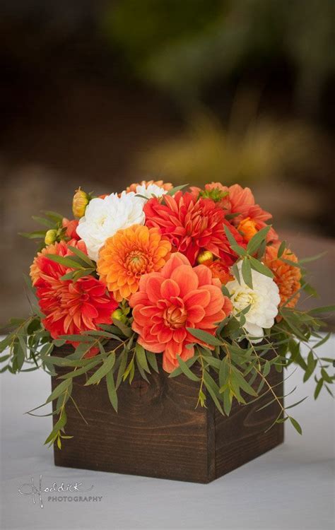 Orange wedding flowers. Orange Dahlias. Zest Floral and Event Design. www.zestfloral.com H ...