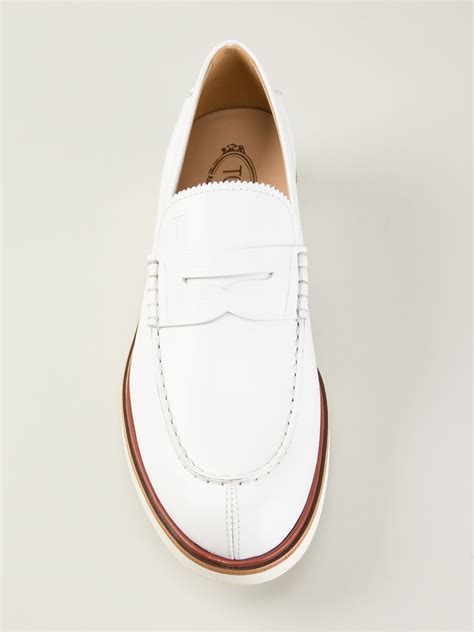 Tod's Classic Penny Loafers in White for Men - Lyst