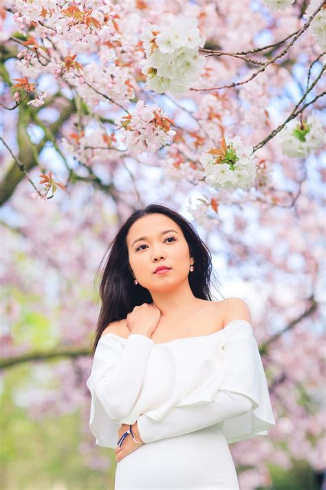 spring sakura cherry blossom fashion portrait asian beauty photo shoot ...