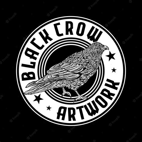 Premium Vector | Black crow artwork logo design