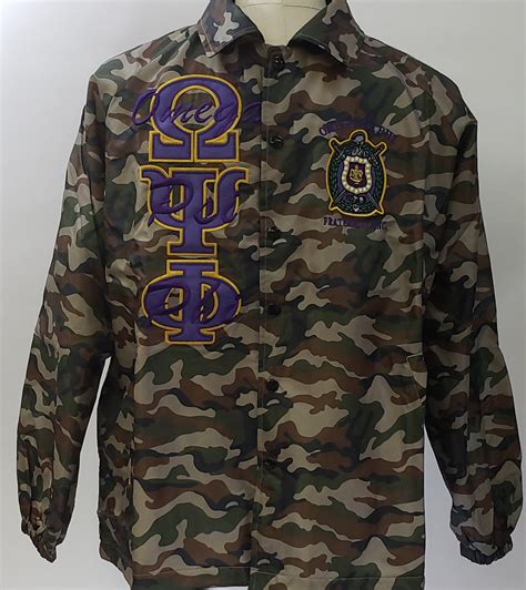 Omega Psi Phi Line Jacket- Camouflage - Brothers and Sisters' Greek Store