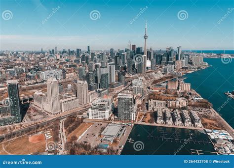 Aerial View of Toronto Skyline in Ontario, Canada Captured in Winter ...