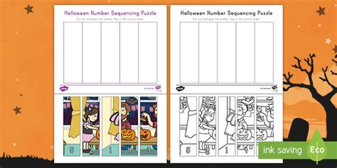 Halloween Number Sequence Puzzle 1-5 | Kindergarten Math