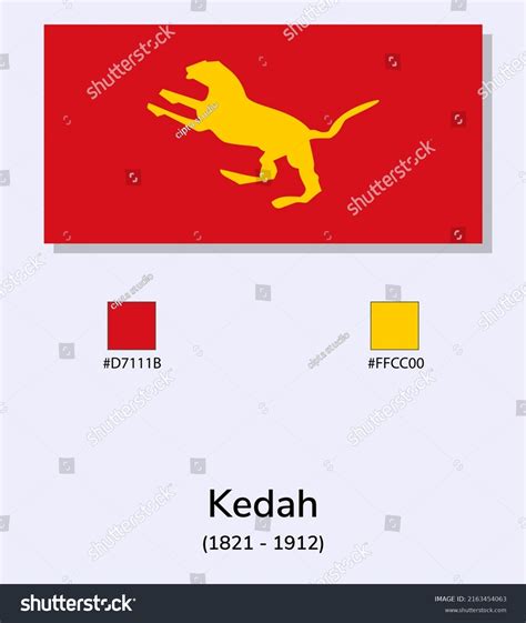 Vector Illustration Kedah 1821 1912 Flag Stock Vector (Royalty Free ...