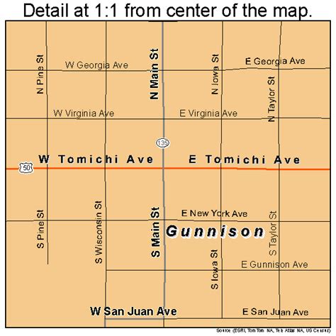 Gunnison Colorado Street Map 0833640