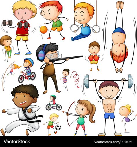 People doing different types of sports Royalty Free Vector