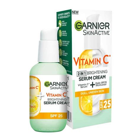 Garnier SkinActive Vitamin C 2in1 Brightening Serum Cream SPF 25 50ml | Inish Pharmacy | Ireland