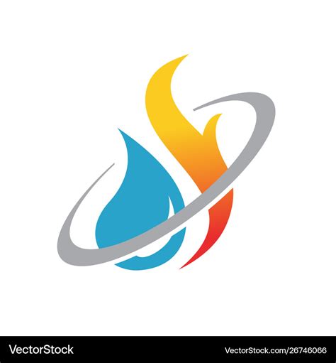 Hvac business company heating and cooling logo Vector Image